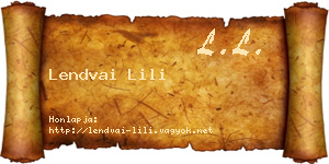 Lendvai Lili névjegykártya